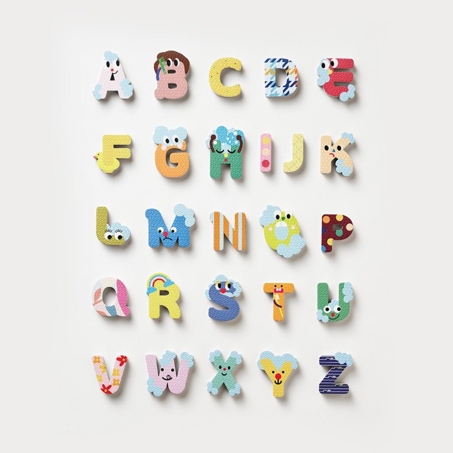 Play Nahthing | Nahthing Project Creative Play Bath Stickers & Poster Set - Alphabet | Mellow