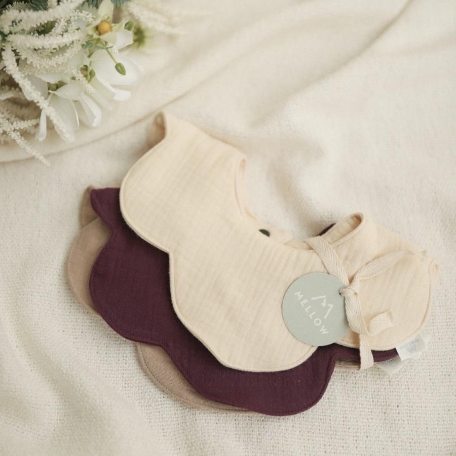 Feed Mellow | Mellow Cloud Dribble Bib Set - Elegant Plum | Mellow