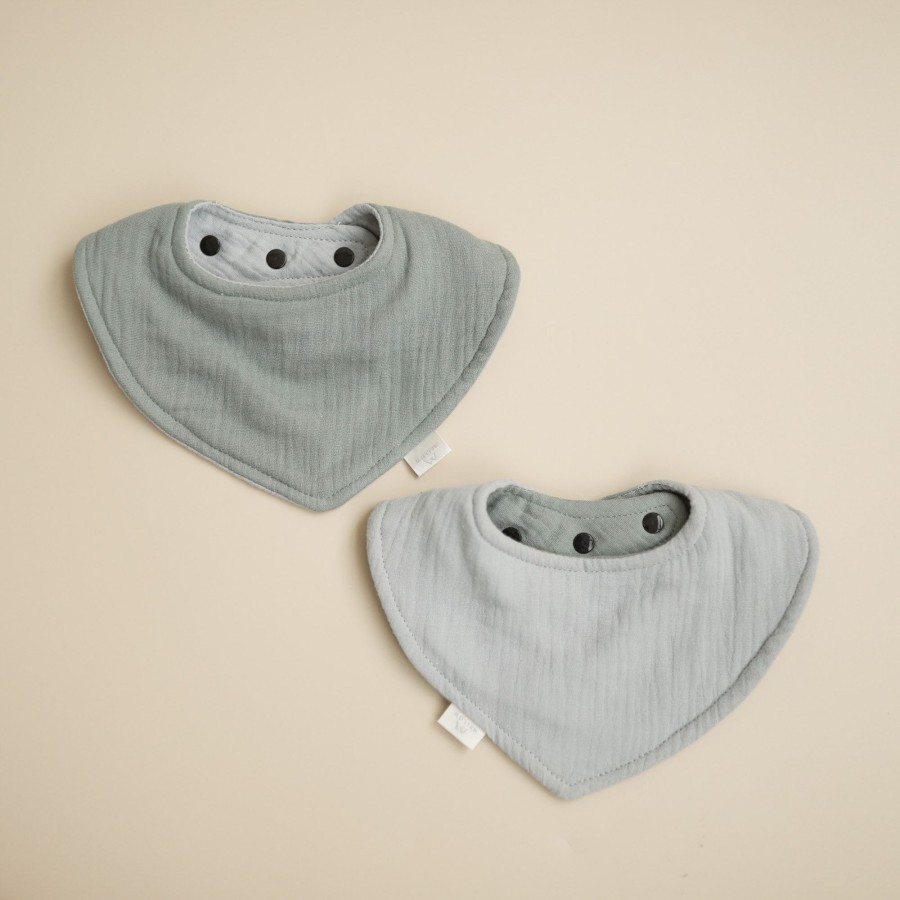 Feed Mellow | Mellow Reversible Dribble Bib - Cloud / Sea Salt | Mellow