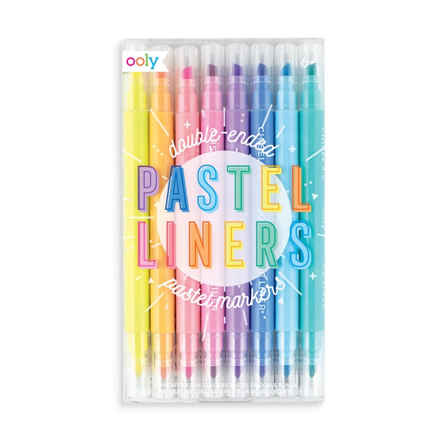 Play Ooly | Ooly Pastel Liners Double Ended Markers - Set Of 8 | Mellow