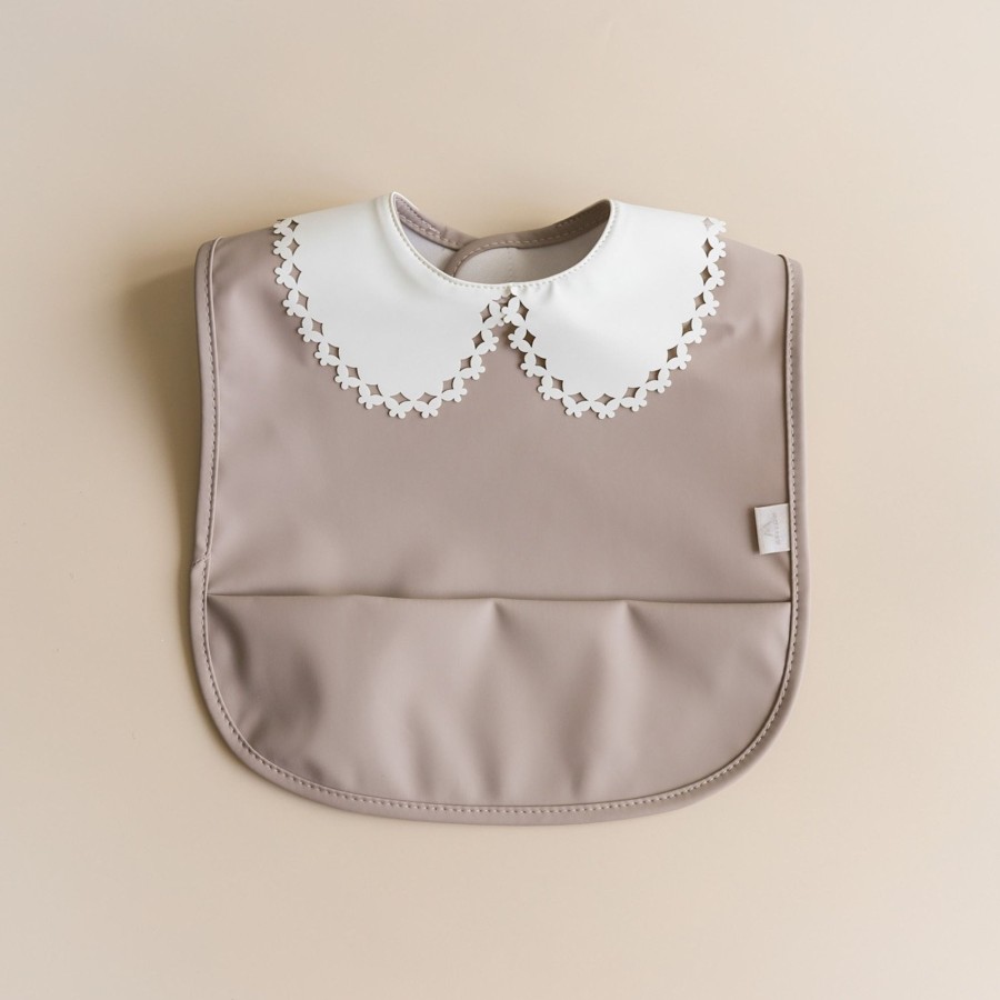 Feed Mellow | Mellow Papillon Baby Bib - Beigewood | Mellow