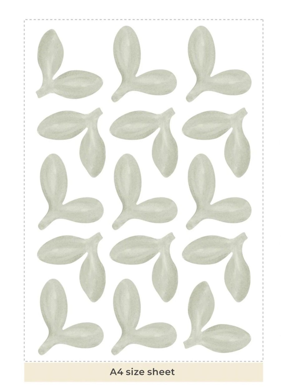 Interior MursClairs | Mursclairs Baby Leaves Fabric Wall Stickers | Mellow