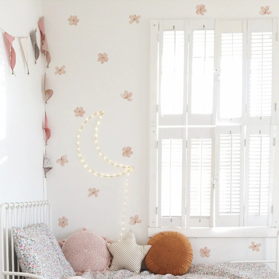 Interior MursClairs | Mursclairs Peachy Summer Flowers Fabric Wall Stickers | Mellow