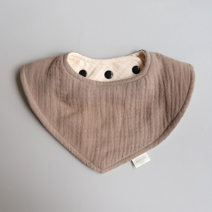 Feed Mellow | Mellow Reversible Dribble Bib - Soy Milk / Latte | Mellow