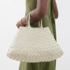 Wear Dragon Diffusion | Dragon Diffusion Croce Woven Leather Basket Bag, Small/Pearl | Mellow