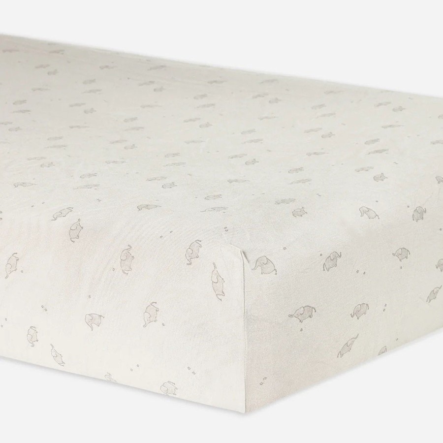 Interior Quincy Mae | Quincy Mae Bamboo Crib Sheet - Elephants | Mellow