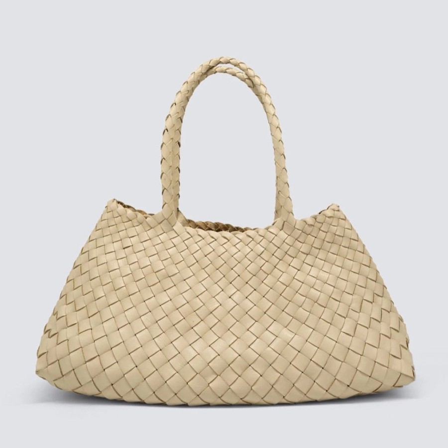 Wear Dragon Diffusion | Dragon Diffusion Croce Woven Leather Basket Bag, Large/Pearl | Mellow