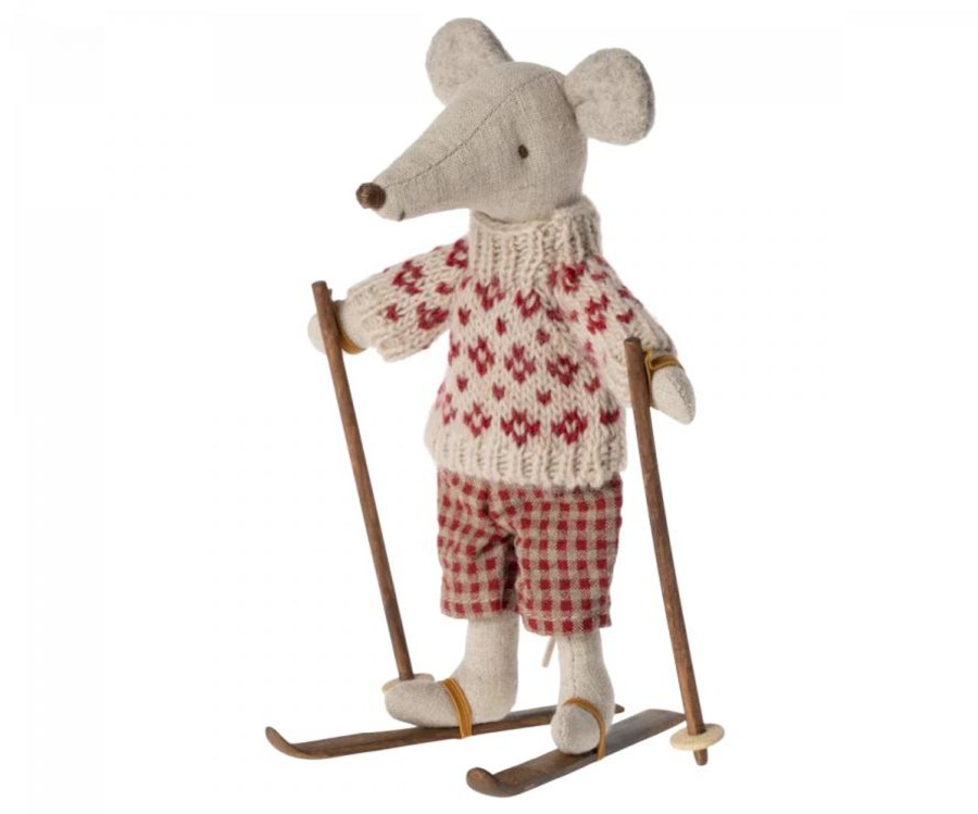 Play Maileg | Maileg Ski & Ski Poles, Mum & Dad Mouse | Mellow