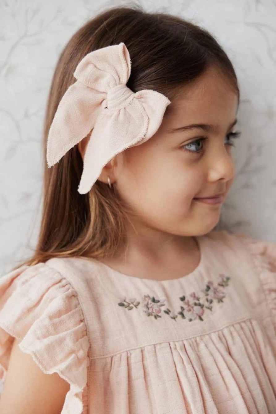 Wear Jamie Kay | Jamie Kay Muslin Hair Bow - Dusky Rose | Mellow