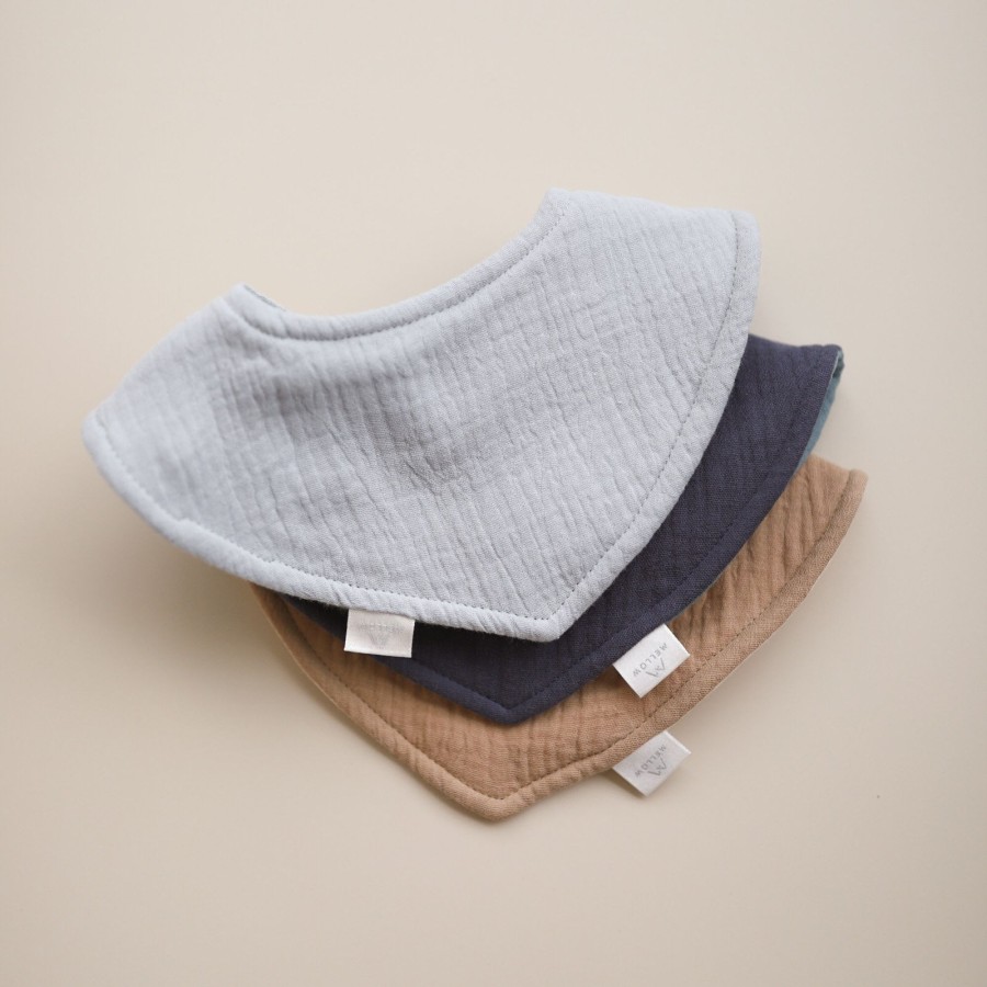 Feed Mellow | Mellow Reversible Dribble Bib Set - Sea Salt | Mellow