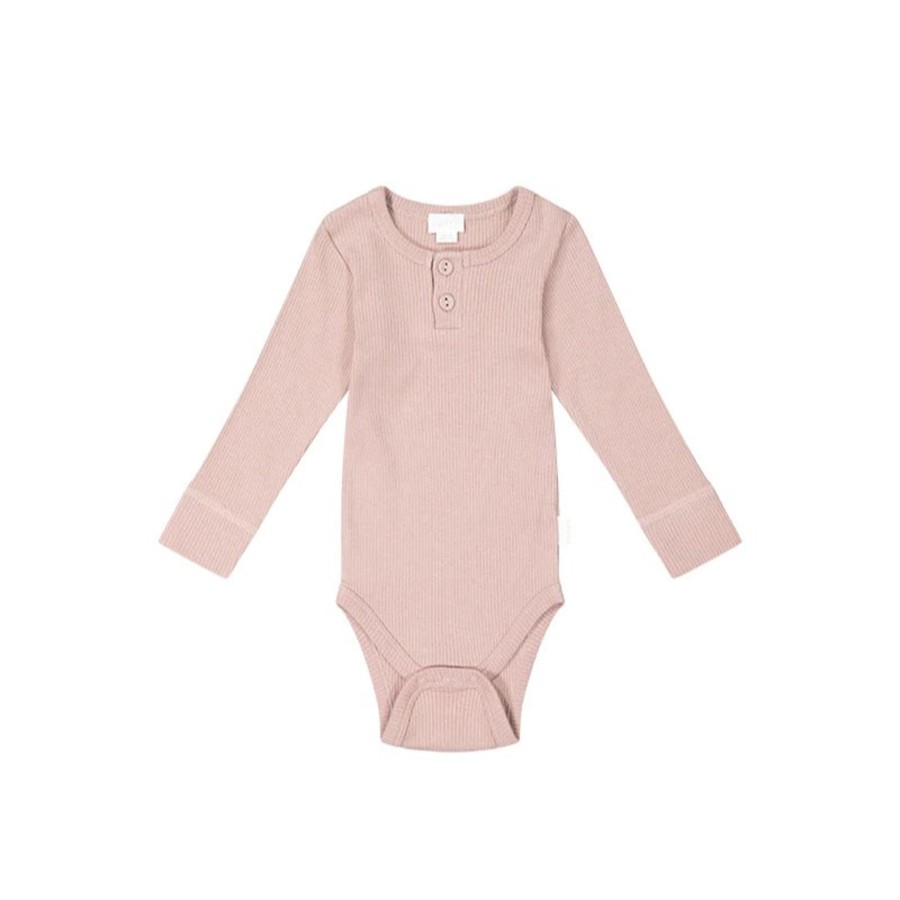 Wear Jamie Kay | Jamie Kay Organic Cotton Fine Rib Bodysuit - Dusky Rose | Mellow