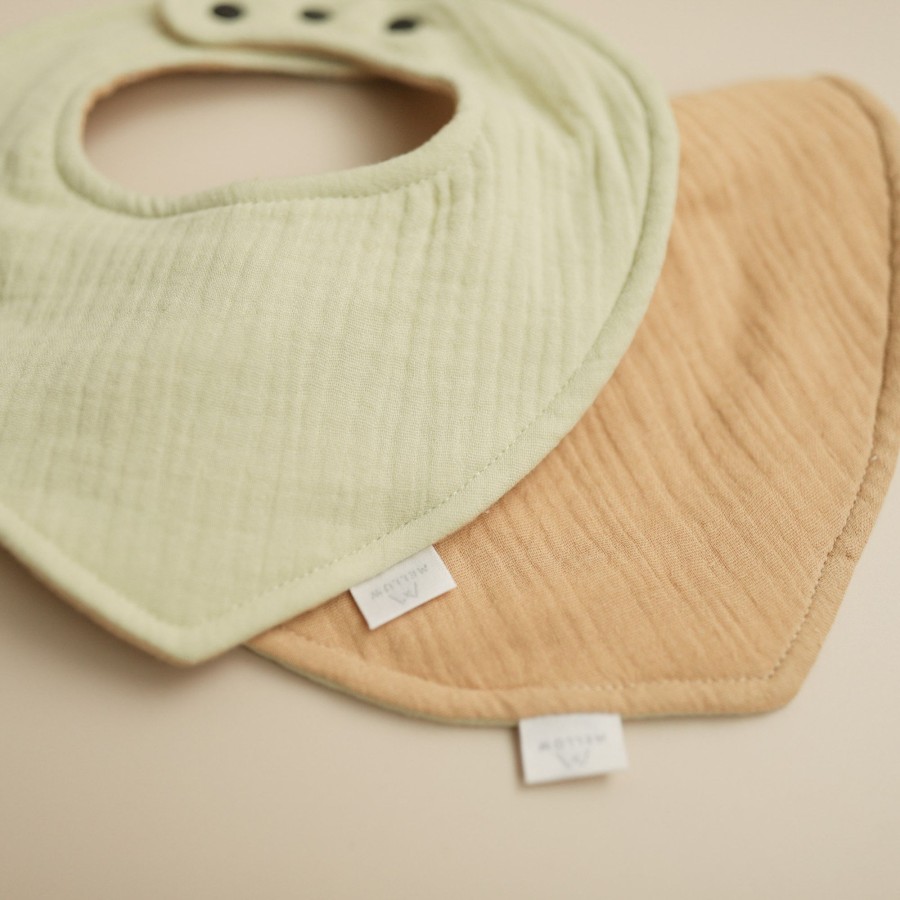 Feed Mellow | Mellow Reversible Dribble Bib - Springtime / Daffodil | Mellow