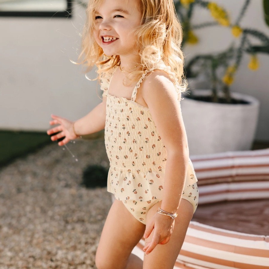 Wear Quincy Mae | Quincy Mae Smocked One Piece Swimsuit, Daisy | Mellow