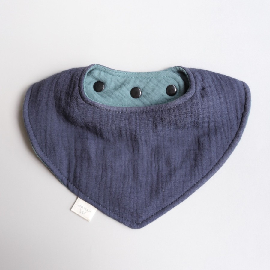 Feed Mellow | Mellow Reversible Dribble Bib - Lake / Midnight | Mellow