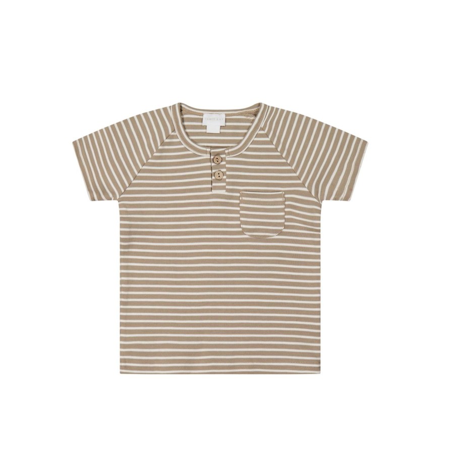 Wear Jamie Kay | Jamie Kay Pima Cotton Top - Cloud/Woodsmoke Stripe | Mellow