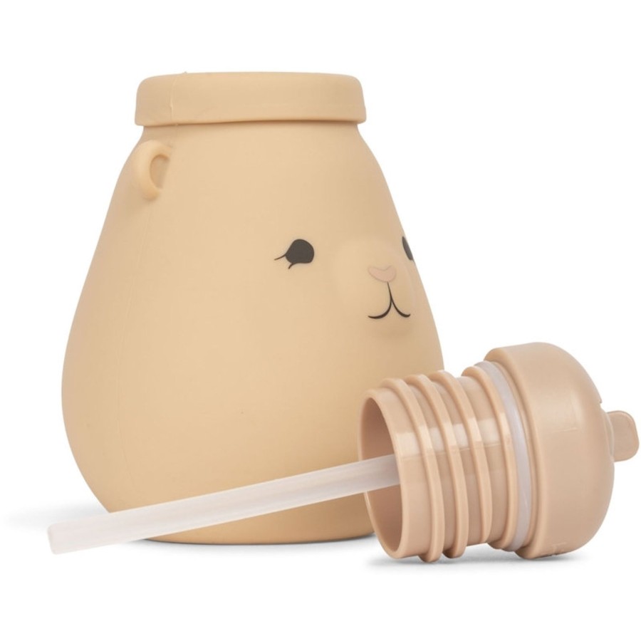 Care Konges Slojd | Konges Slojd Silicone Drinking Bottle Teddy - Shell | Mellow