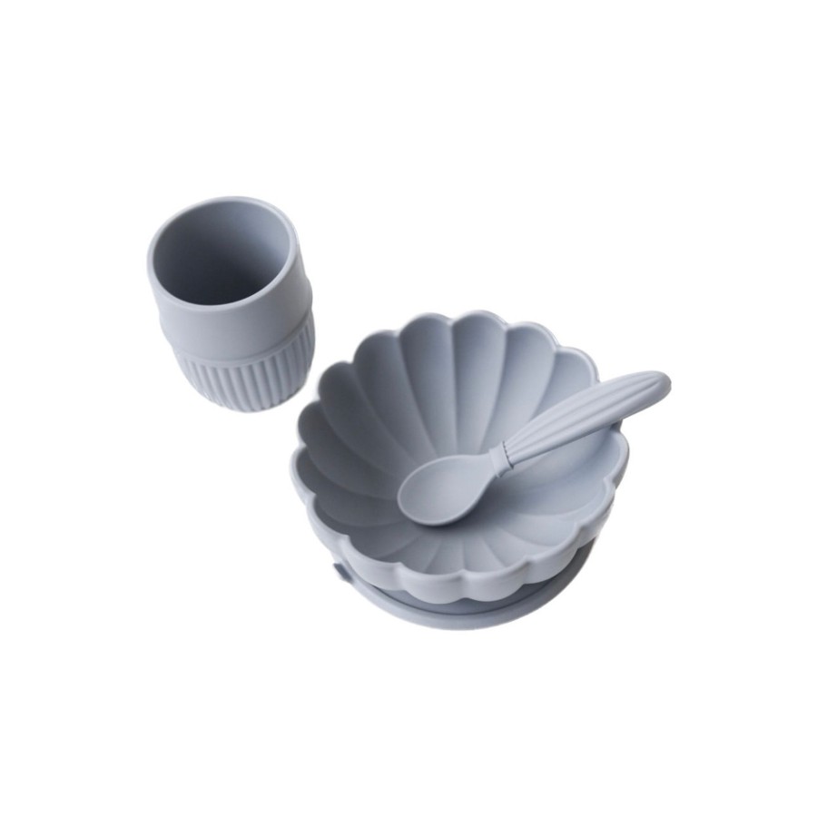 Feed Mellow | Mellow Kiku Silicone Dinnerware Set - Bluebell | Mellow