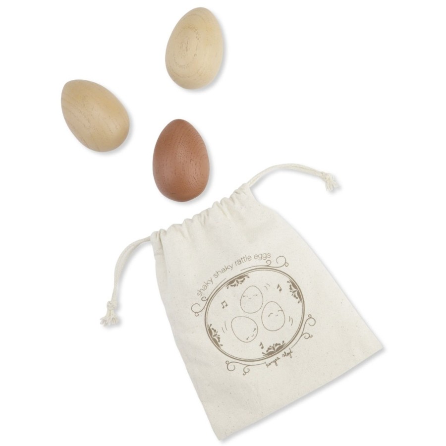 Gift Konges Slojd | Konges Slojd Rattle Egg - Neutral | Mellow