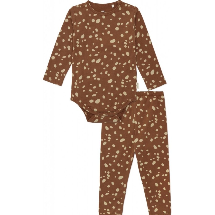 Wear Konges Slojd | Konges Slojd Bodysuit Pants Set - Deer Brown | Mellow