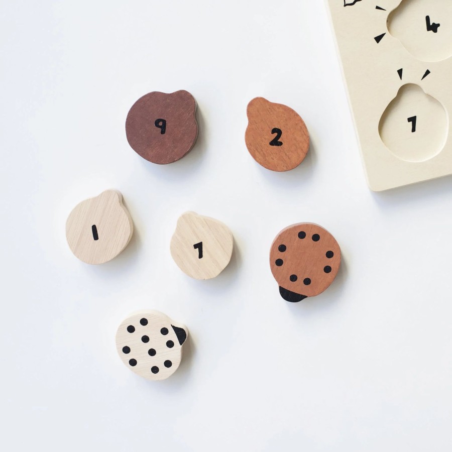 Play Wee Gallery | Wee Gallery Wooden Tray Puzzle - Count To 10 Ladybugs | Mellow