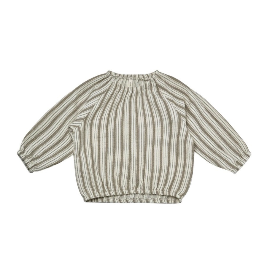 Wear Quincy Mae | Quincy Mae Cinch Tee - Fern Stripe | Mellow