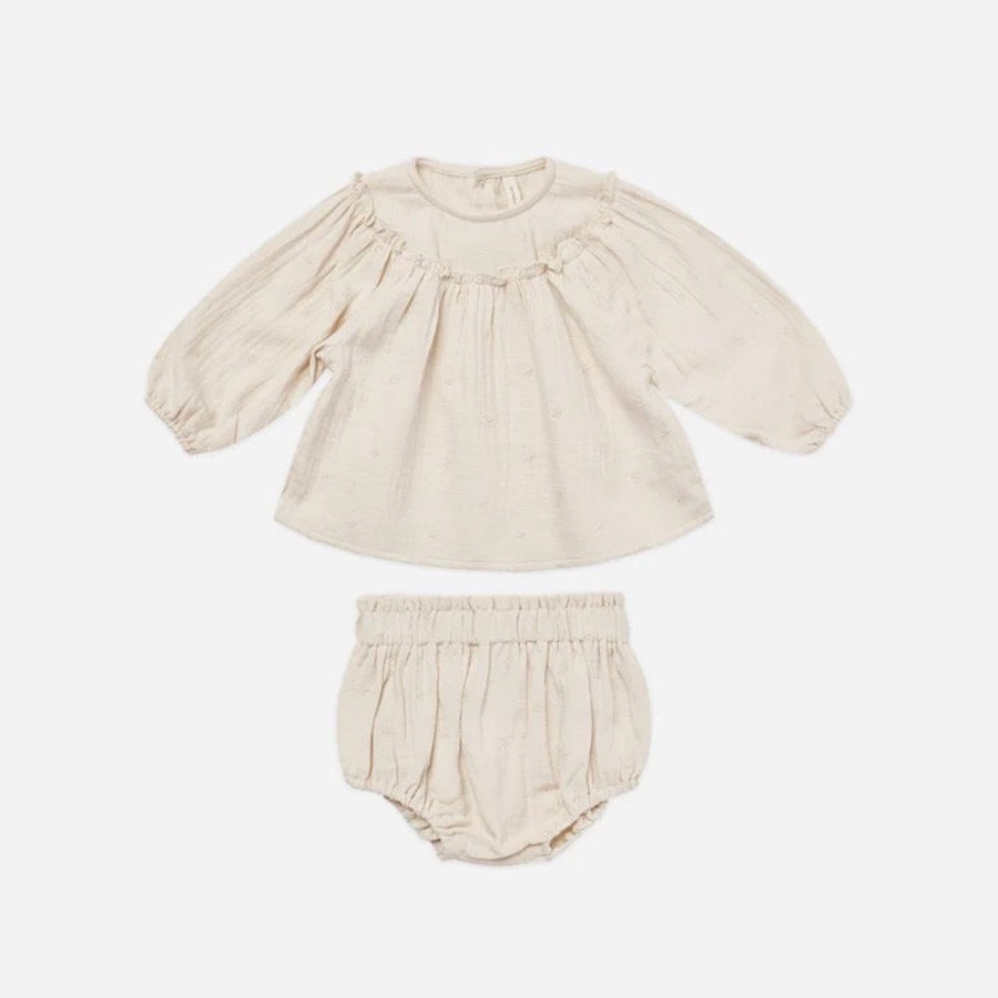 Wear Quincy Mae | Quincy Mae Balloon Sleeve Blouse + Bloomer Set, Daisy Embroidery | Mellow