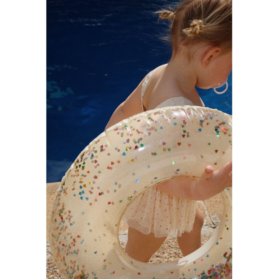 Play Konges Slojd | Konges Slojd Junior Swim Ring - Glitter Transparent Cream | Mellow