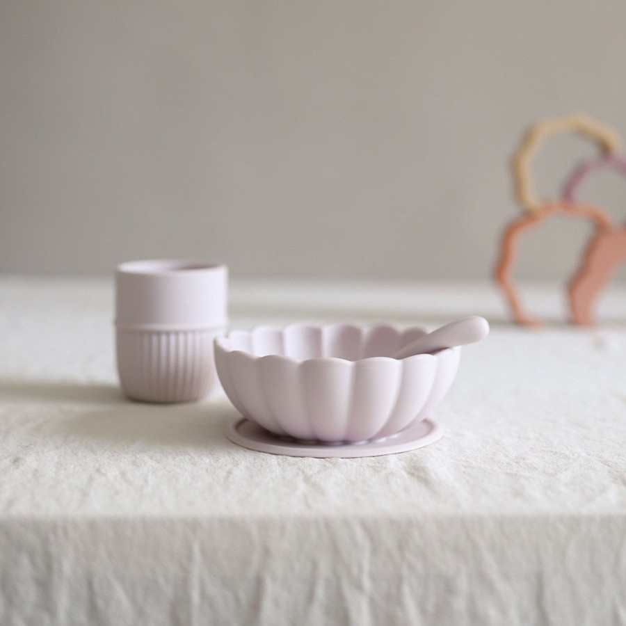 Feed Mellow | Mellow Kiku Silicone Dinnerware Set - Orchid Hush | Mellow