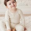 Wear Jamie Kay | Jamie Kay Organic Cotton Fine Rib Long Sleeve Bodysuit - Country Mist/Cloud | Mellow