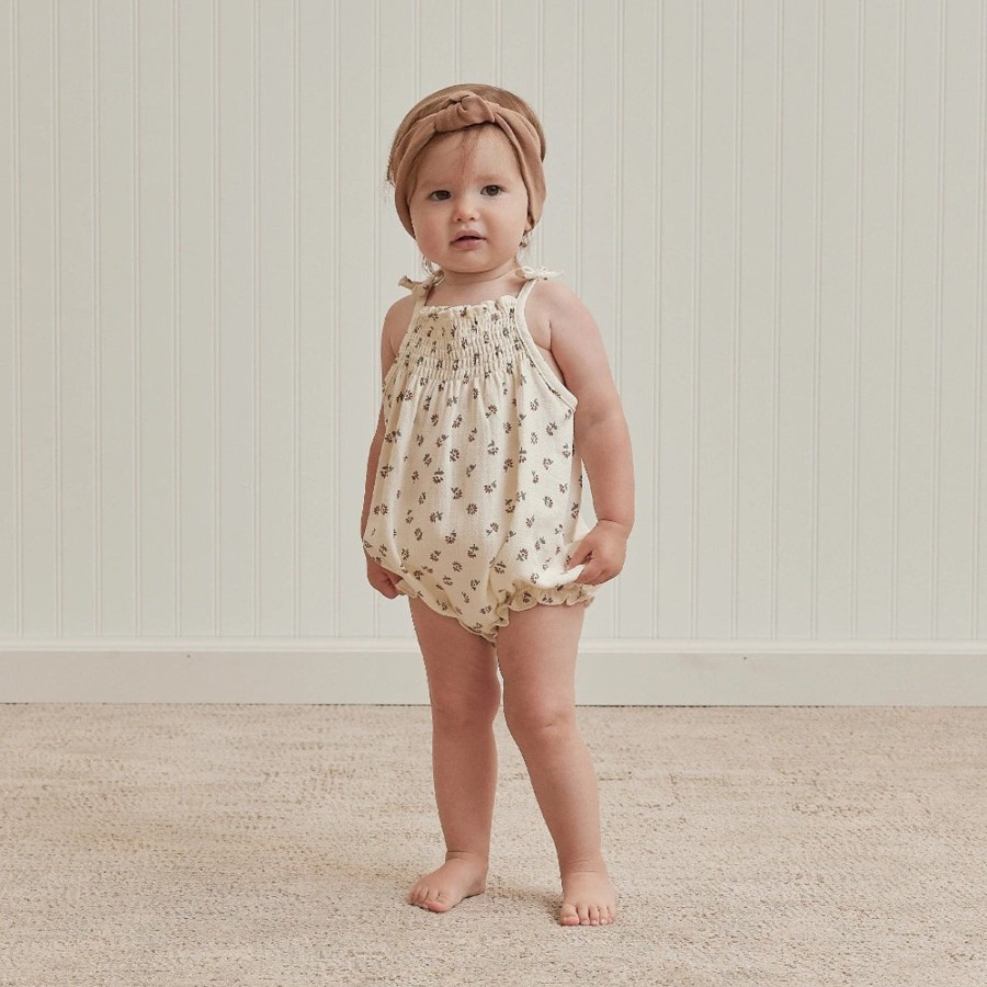 Wear Quincy Mae | Quincy Mae Smocked Woven Romper, Daisy | Mellow