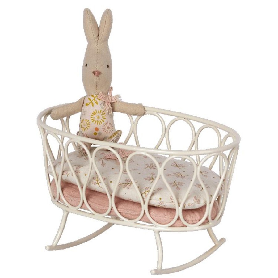 Play Maileg | Maileg Cradle W. Sleeping Bag - Rose | Mellow