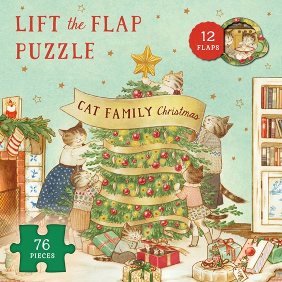 Play Mellow | Cat Family Christmas Lift-The-Flap Puzzle | Mellow