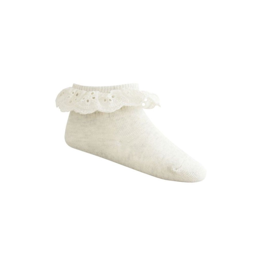 Wear Jamie Kay | Jamie Kay Frill Ankle Sock - Light Oatmeal Marle | Mellow