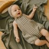 Wear Quincy Mae | Quincy Mae Hayes Romper, Sea Green Gingham | Mellow