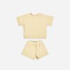 Wear Quincy Mae | Quincy Mae Waffle Short Set, Yellow | Mellow