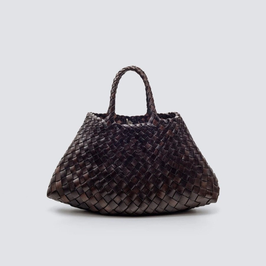 Wear Dragon Diffusion | Dragon Diffusion Croce Woven Leather Basket Bag, Small/Dark Brown | Mellow