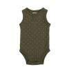 Wear Jamie Kay | Jamie Kay Organic Cotton Singlet Bodysuit - Tiny Dots Olive | Mellow