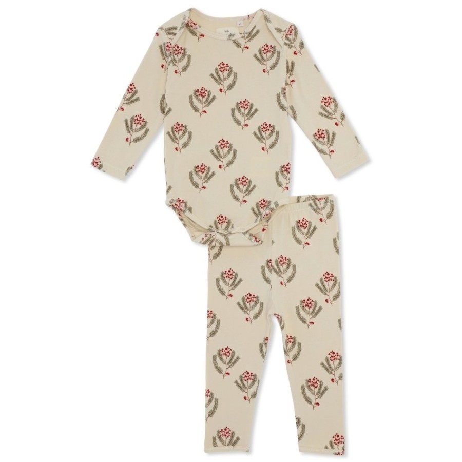 Wear Konges Slojd | Konges Slojd Bodysuit Pants Set - Christmas Vintage Flower | Mellow