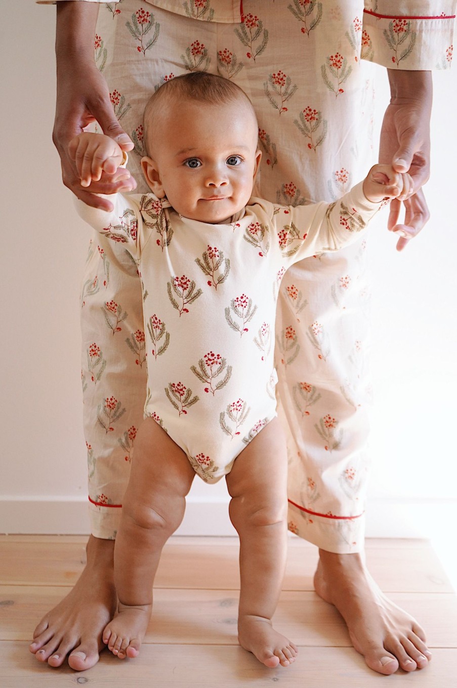 Wear Konges Slojd | Konges Slojd Bodysuit Pants Set - Christmas Vintage Flower | Mellow