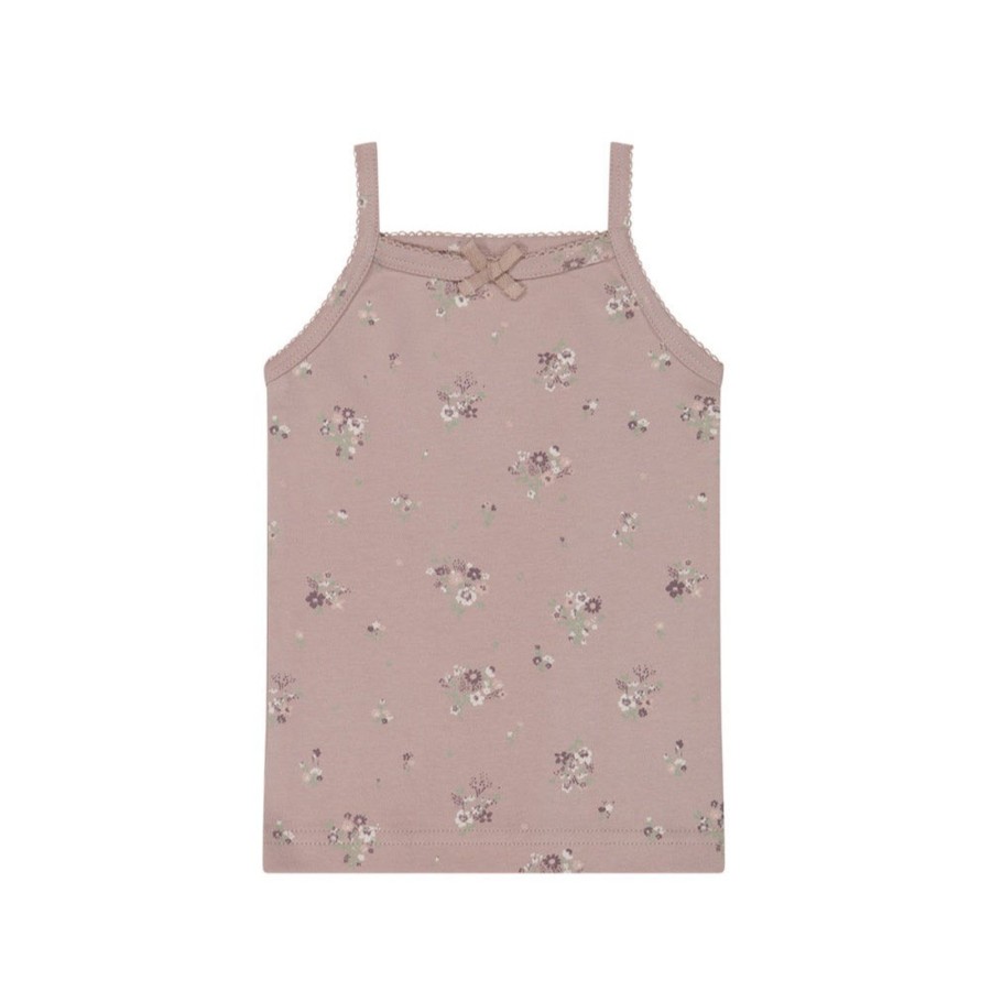 Wear Jamie Kay | Jamie Kay Organic Cotton Singlet - Lauren Floral Fawn | Mellow